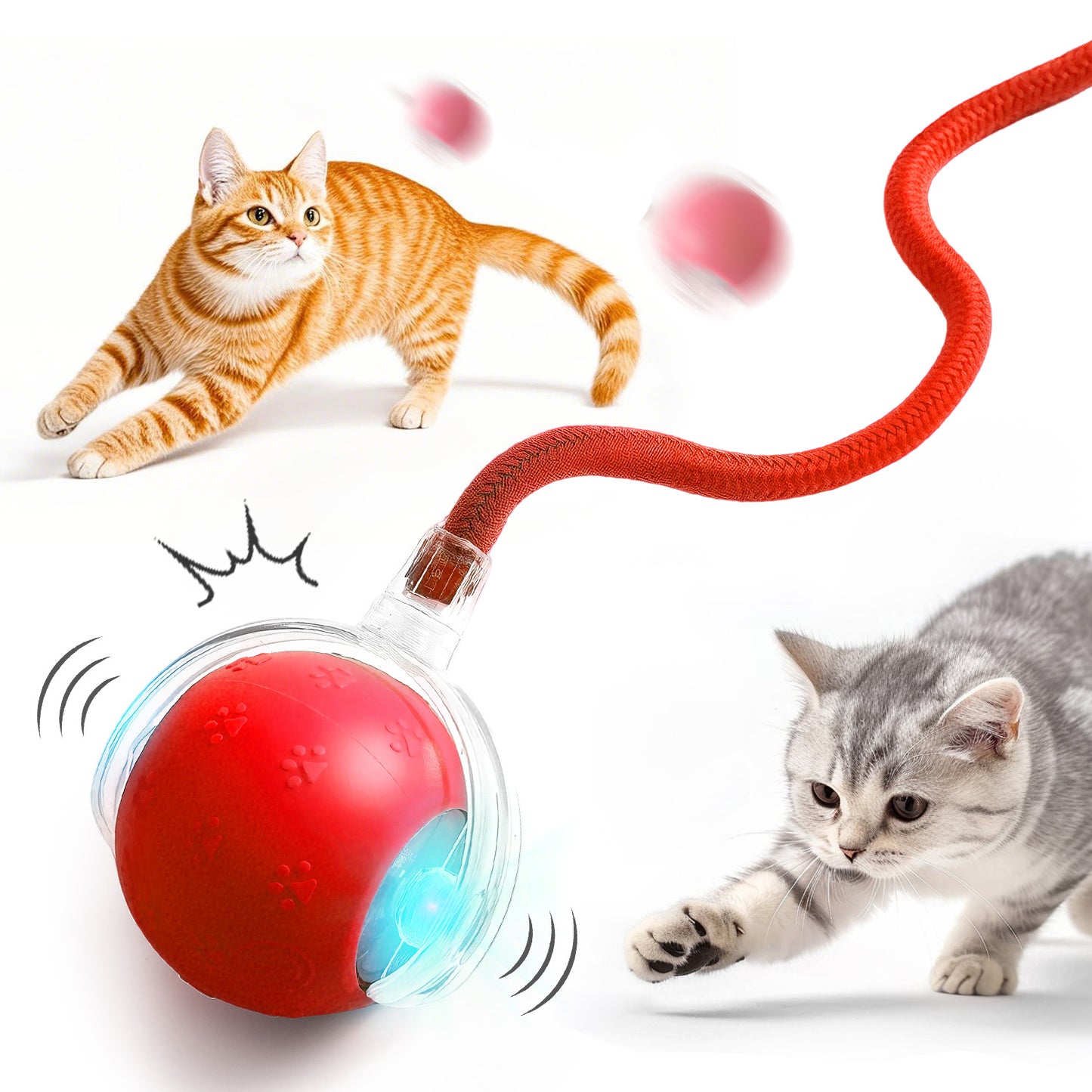 Upgraded Interactive Electric Rolling Ball with Teasing Tail