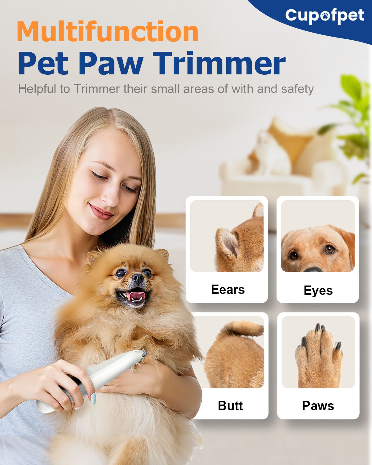 35dB Low Noise Precision Pet Paw Trimmer for Dogs Cats Grooming Clippers