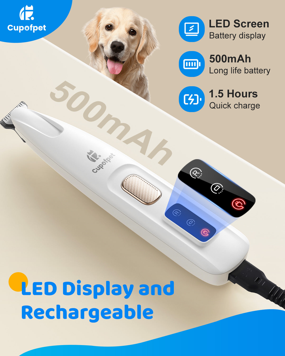 2025 Upgraded Safety Electric Paw Trimmer for Dogs and Cats Paw Cleaner