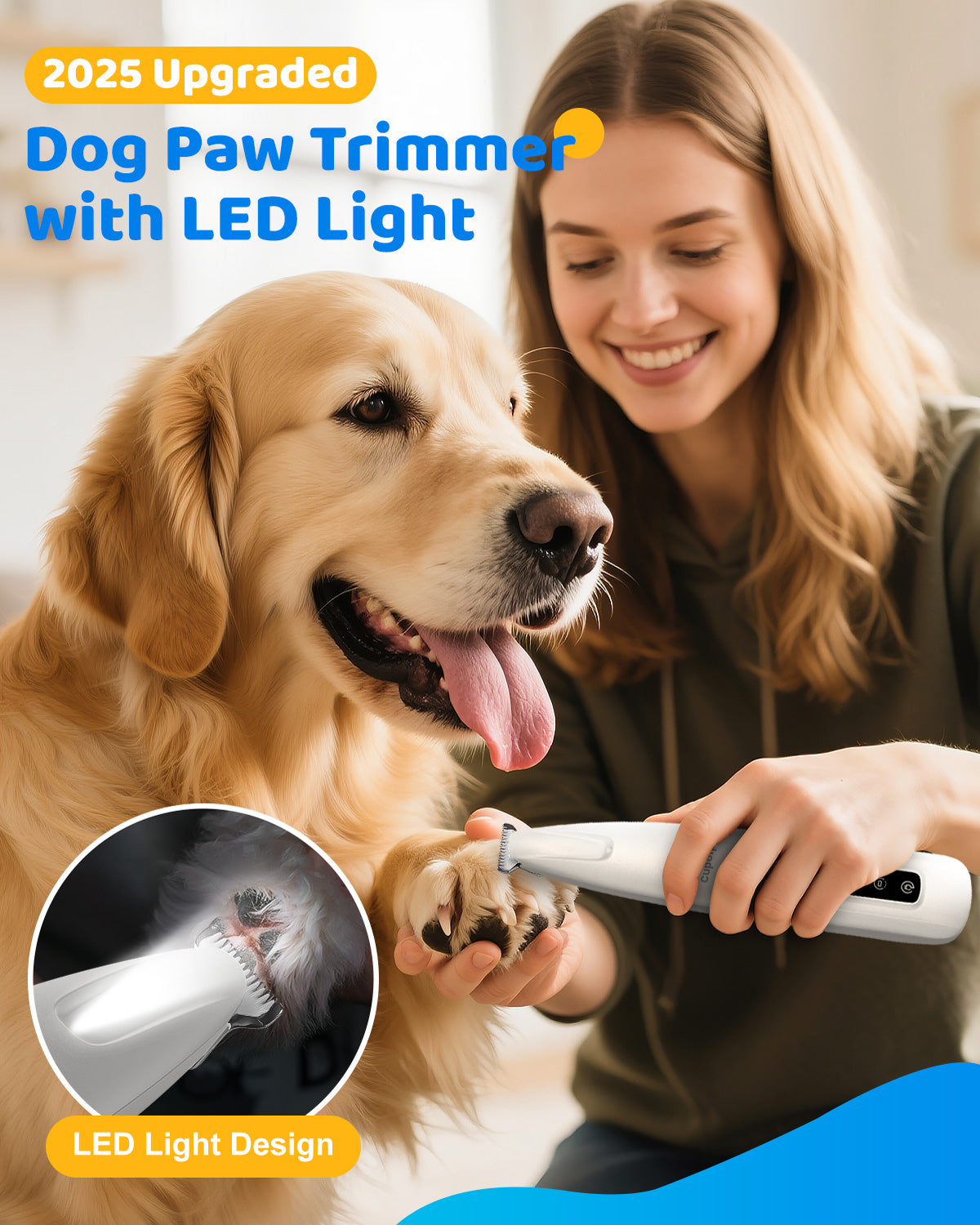 2025 Upgraded Safety Electric Paw Trimmer for Dogs and Cats Paw Cleaner