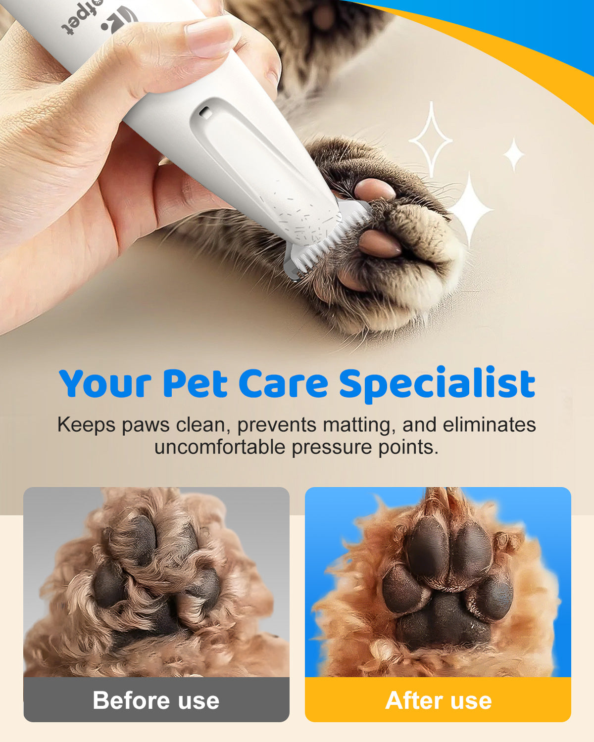 2025 Upgraded Safety Electric Paw Trimmer for Dogs and Cats Paw Cleaner
