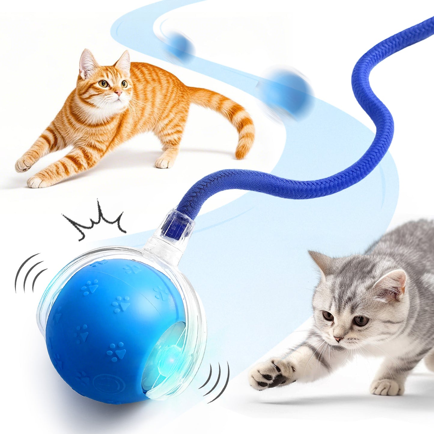 Upgraded Interactive Electric Rolling Ball with Teasing Tail