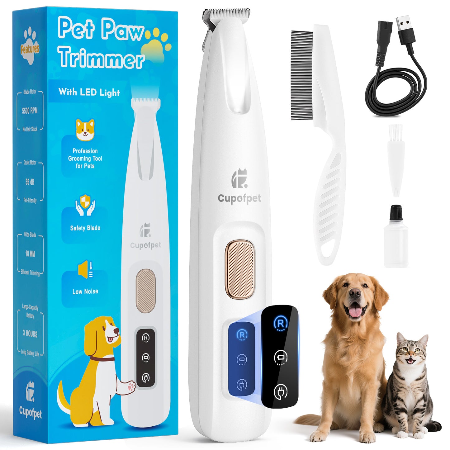 2025 Upgraded Safety Electric Paw Trimmer for Dogs and Cats Paw Cleaner